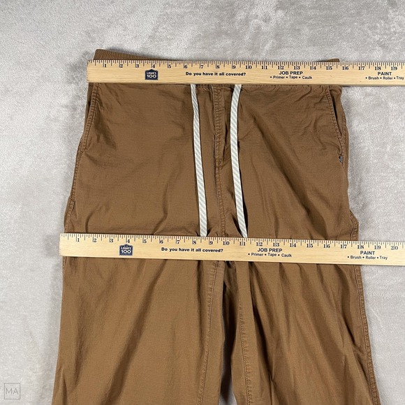 Vuori Women's Pants Ripstop Wide Leg Cropped Drawstring Outdoor L Brown - Picture 4 of 7
